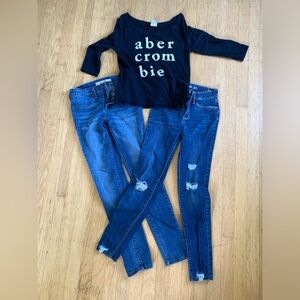 Abercrombie shirt, Joe’s jeans, old navy denim 3 piece girls lot size medium/12